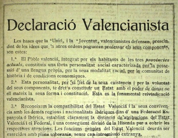 declaracio valencianista