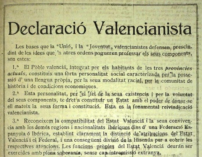 declaracio valencianista