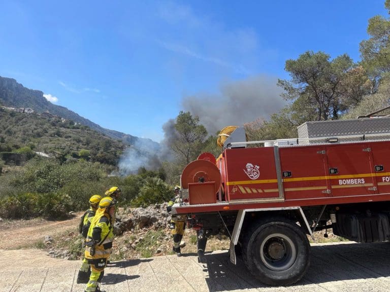 Movilizados medios aéreos y terrestres a un incendio forestal en Barxeta