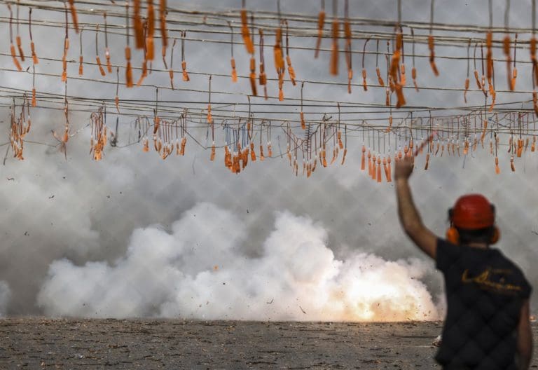 Espectáculo pirotécnico en Valencia