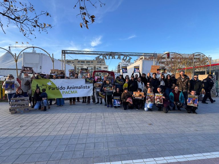 Protesta en Alfafar contra el uso de animales en el Circ de Nadal