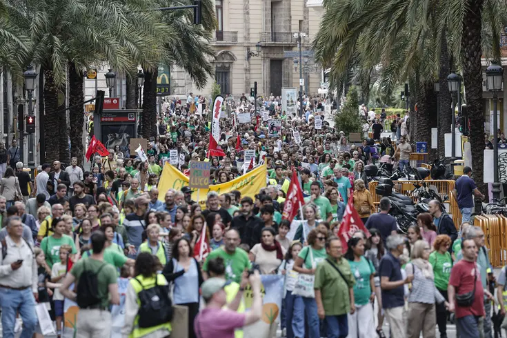 Manifestación de docentes valencianos en una imagen de archivo