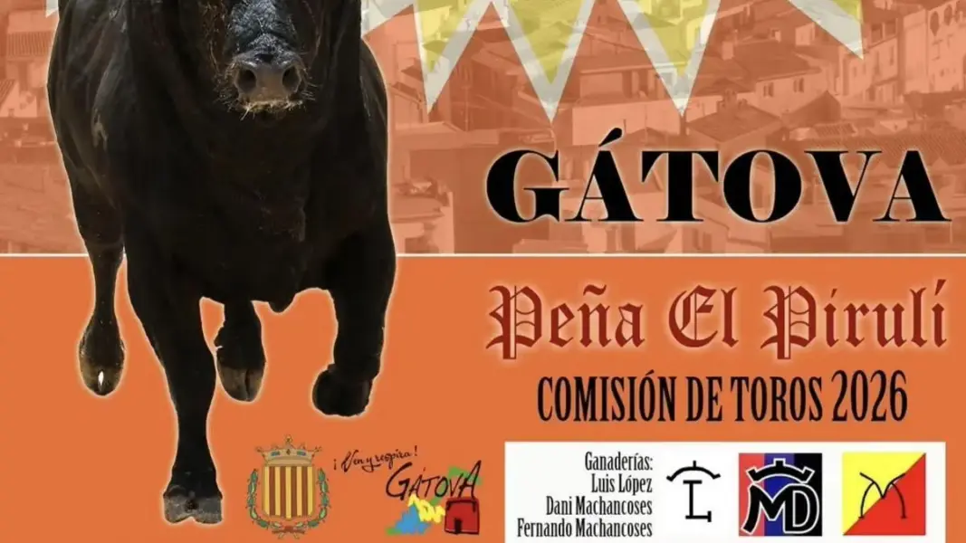 Cartel de festejos taurinos del Ayuntamiento de Gátova, en Valencia