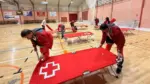 Albergue provisional preparado por Cruz Roja en Gandia para afectados de La Safor.