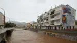 Barranco de Beniopa en Gandía con el cauce lleno por el temporal de lluvias